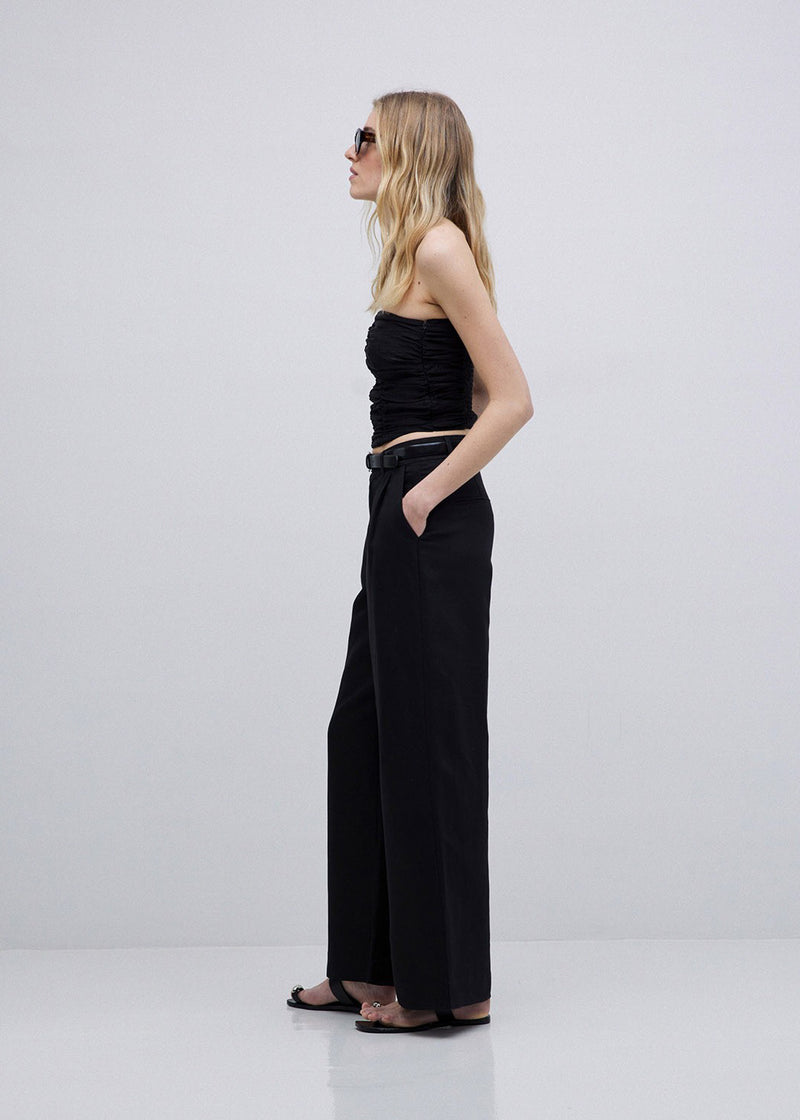Draped Black Camisole Top - Yerse