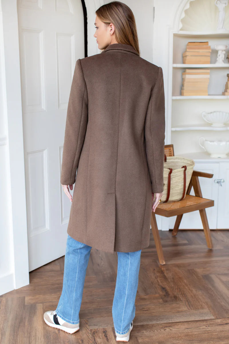 Emerson Fry Tailored Coat in Wool Umber