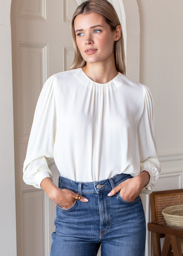 Emerson Fry Gathered Neckline Blouse - Star White