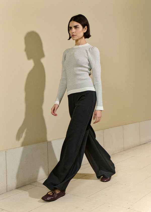 Sita Murt Stripe Fitted Ribbed Knit Sweater
