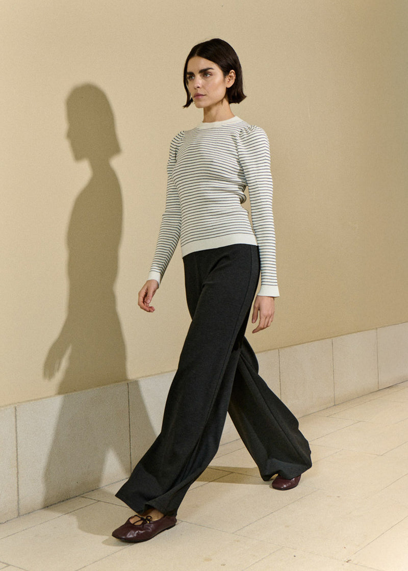 Sita Murt Stripe Fitted Ribbed Knit Sweater