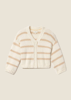 Trovata Arlowe Cardigan in Antique White Stripe