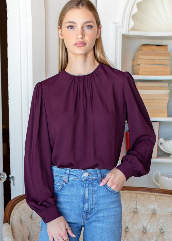 Emerson Fry Gathered Neckline Blouse - Wine
