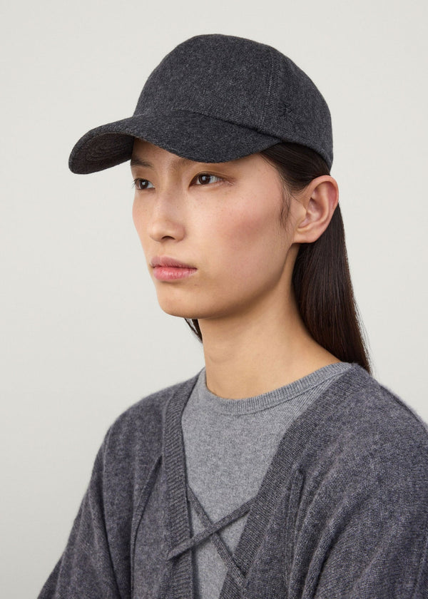 Lisa Yang Base Cap - Graphite Melange Cashmere