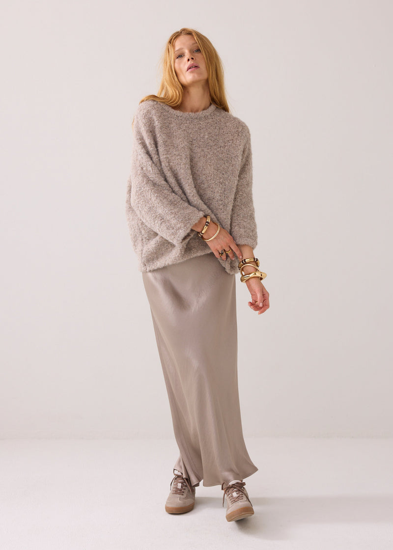 Summum Taupe Boucle Knit Sweater
