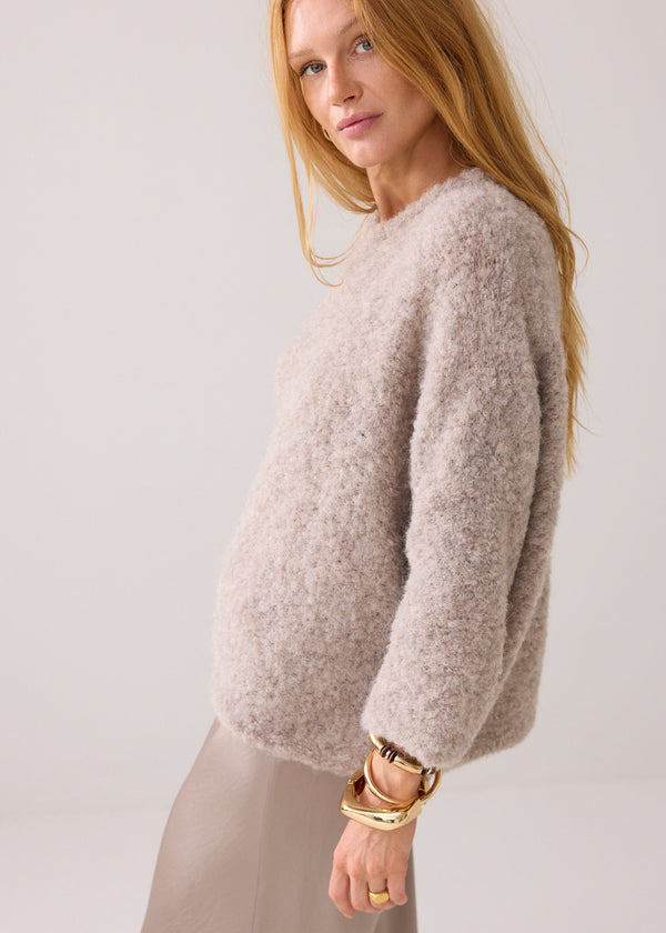 Summum Taupe Boucle Knit Sweater