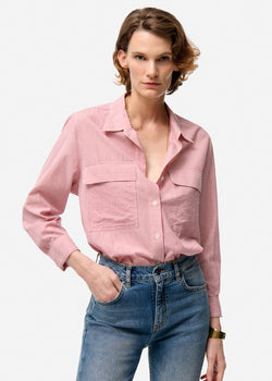 Vanessa Bruno Dim Buttondown Shirt Garnet Stripe