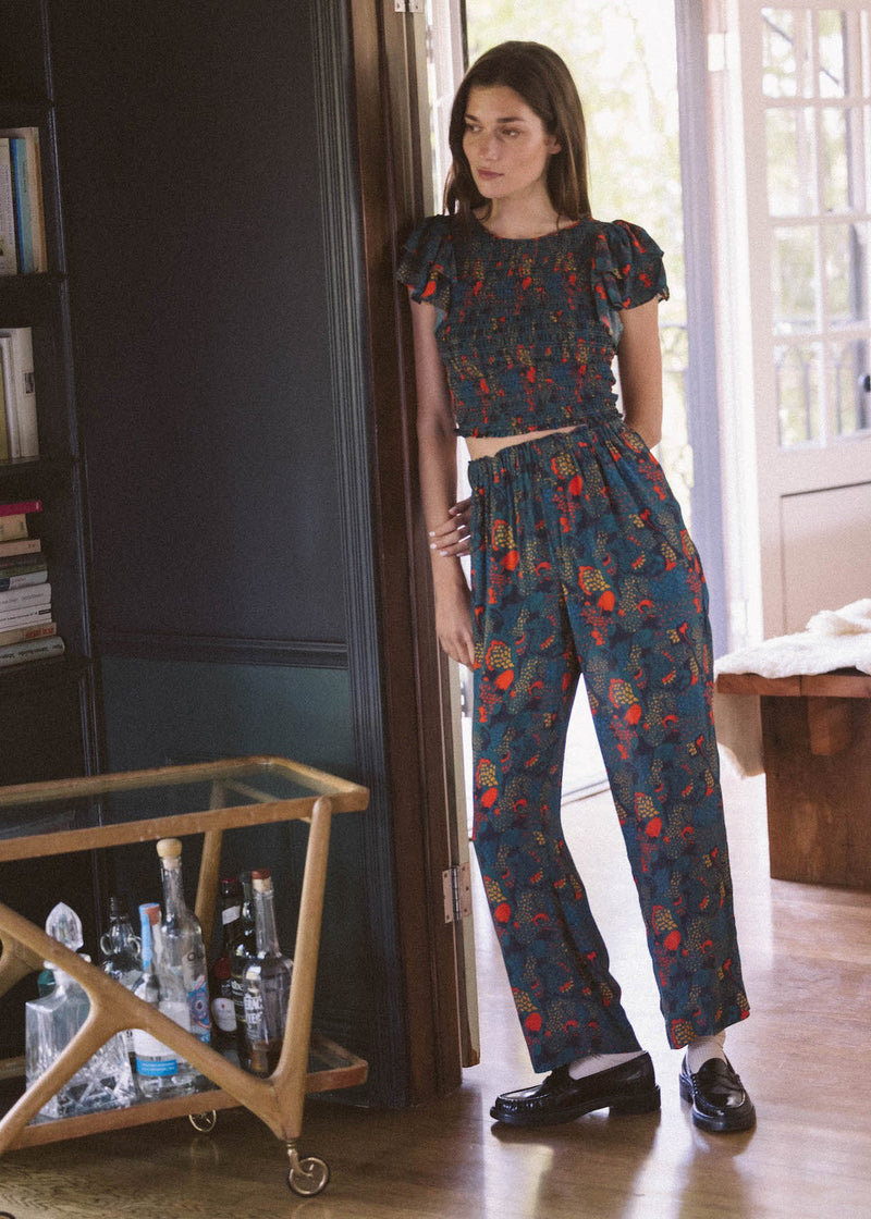 Trovata Leona Pant Teal Plume