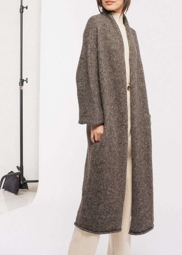 Heirloom Sweater Coat in Heathered Brown