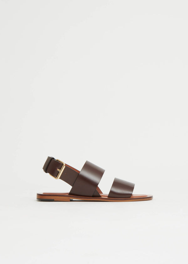 Mansur Gavriel Double Strap Sandal Chocolate