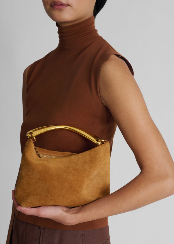 Mansur Gavriel Metal Handle Hera Caramel Suede