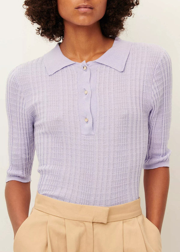 Sessun Suncoast Knit Collared Shirt Lavendin