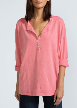 ASKK NY Relaxed Henley Washed Pink