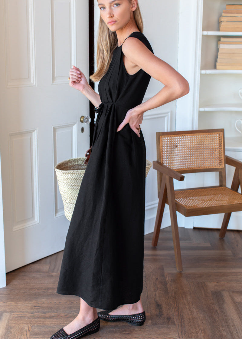 Plait Dress in Black - Emerson Fry