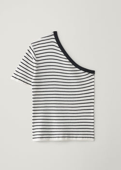 Lisa Yang Mirana Stripe Top in Salt/ Noir