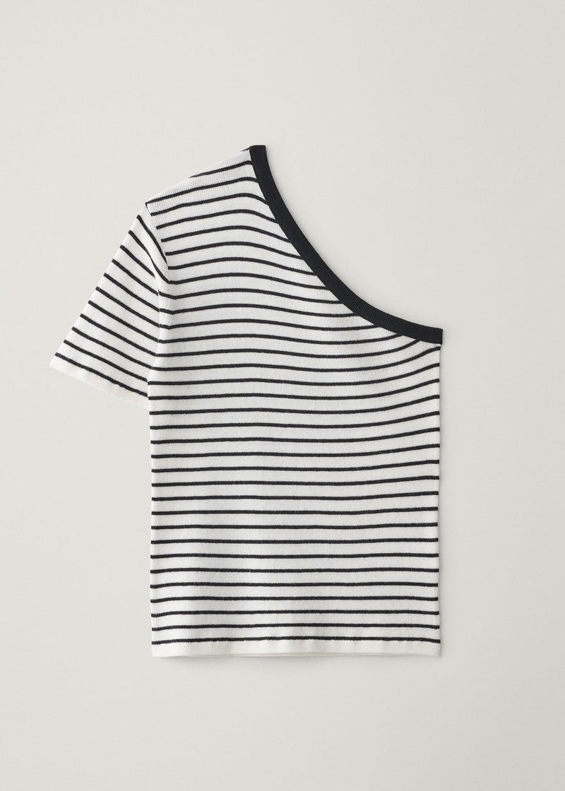 Lisa Yang Mirana Stripe Top in Salt/ Noir