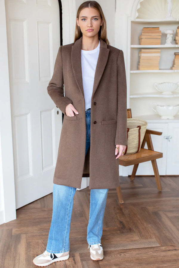 Emerson Fry Tailored Coat in Wool Umber