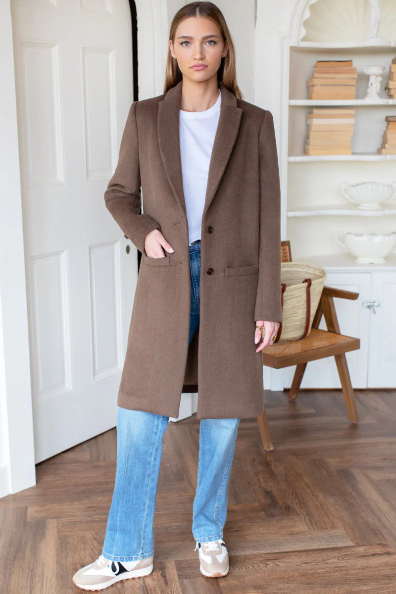 Emerson Fry Tailored Coat in Wool Umber