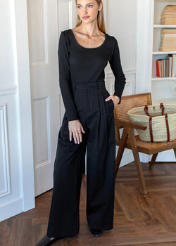 Emerson Fry Atelier Pleated Pant 2 in Black Swan