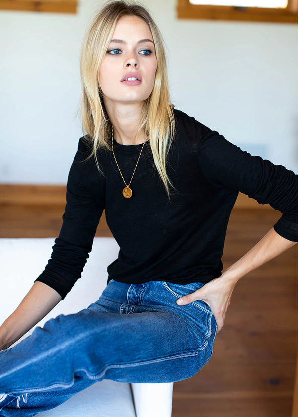 Emerson Fry Emerson Crewneck in Black Linen