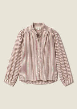 Trovata Clara Blouse in Burgundy Stripe