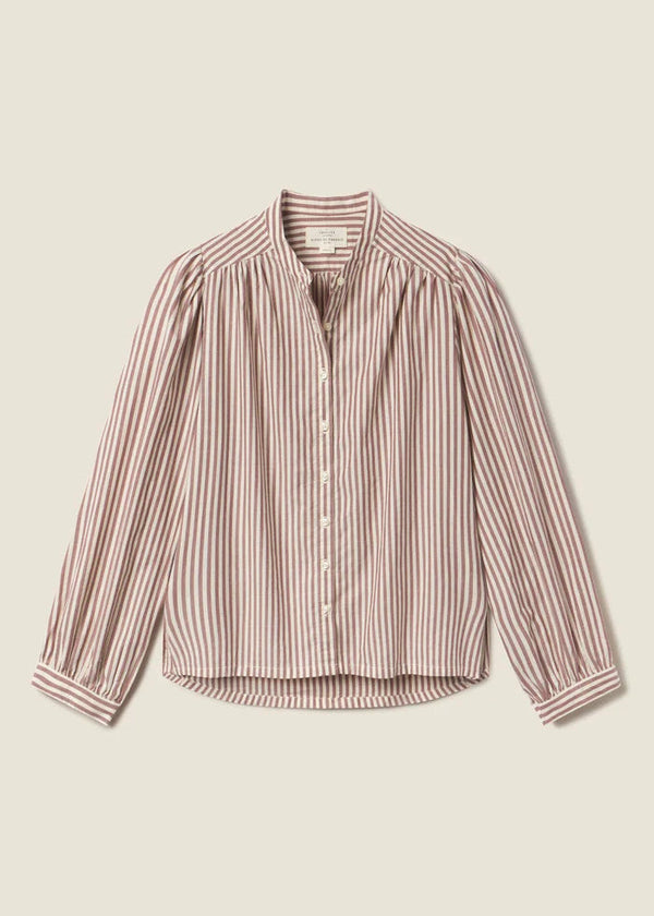 Trovata Clara Blouse in Burgundy Stripe