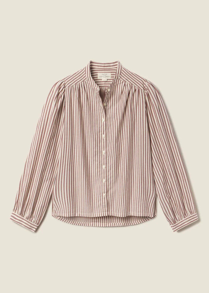 Trovata Clara Blouse in Burgundy Stripe