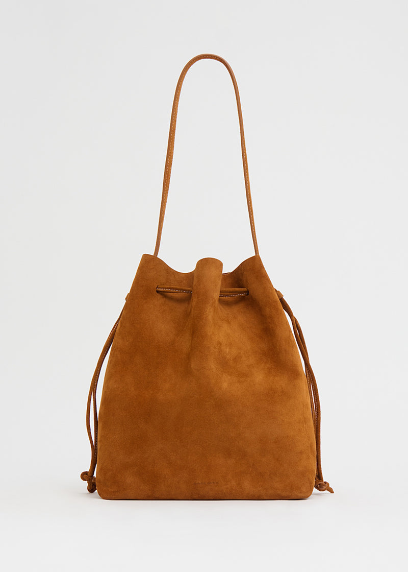 Mansur Gavriel Drawstring Cabas Bag in Saddle Suede