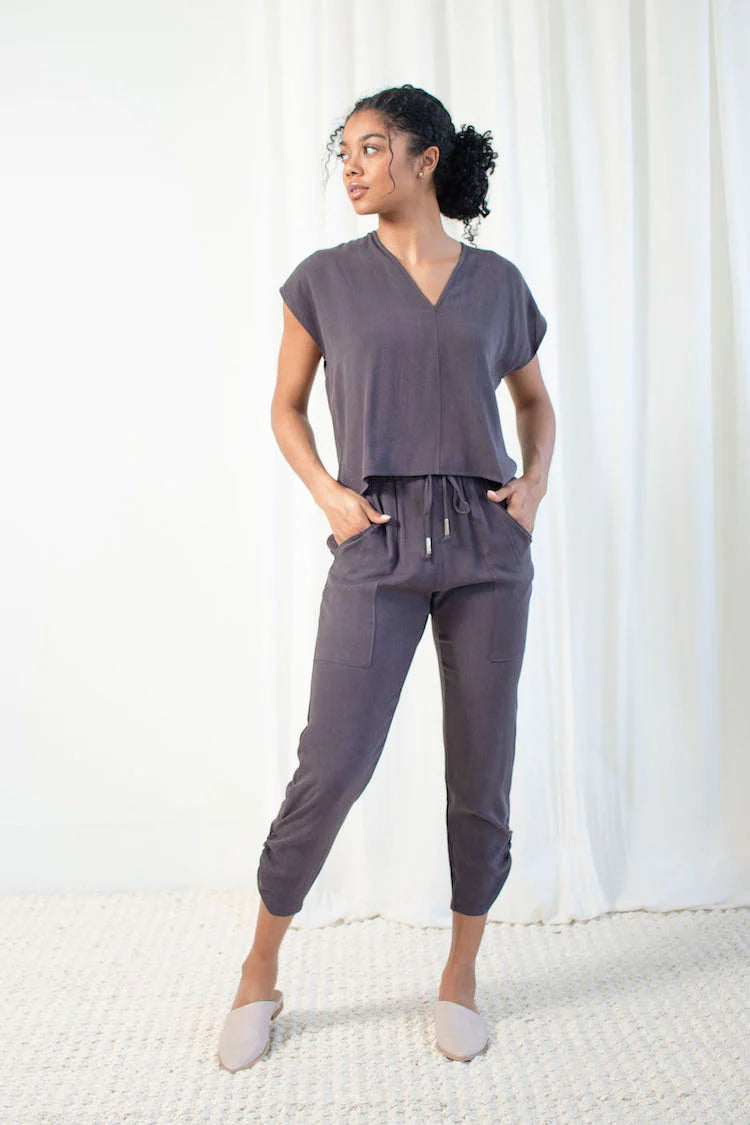 Natalie Busby Slouch Pants in Iron