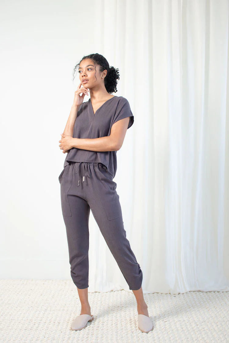 Natalie Busby Slouch Pants in Iron