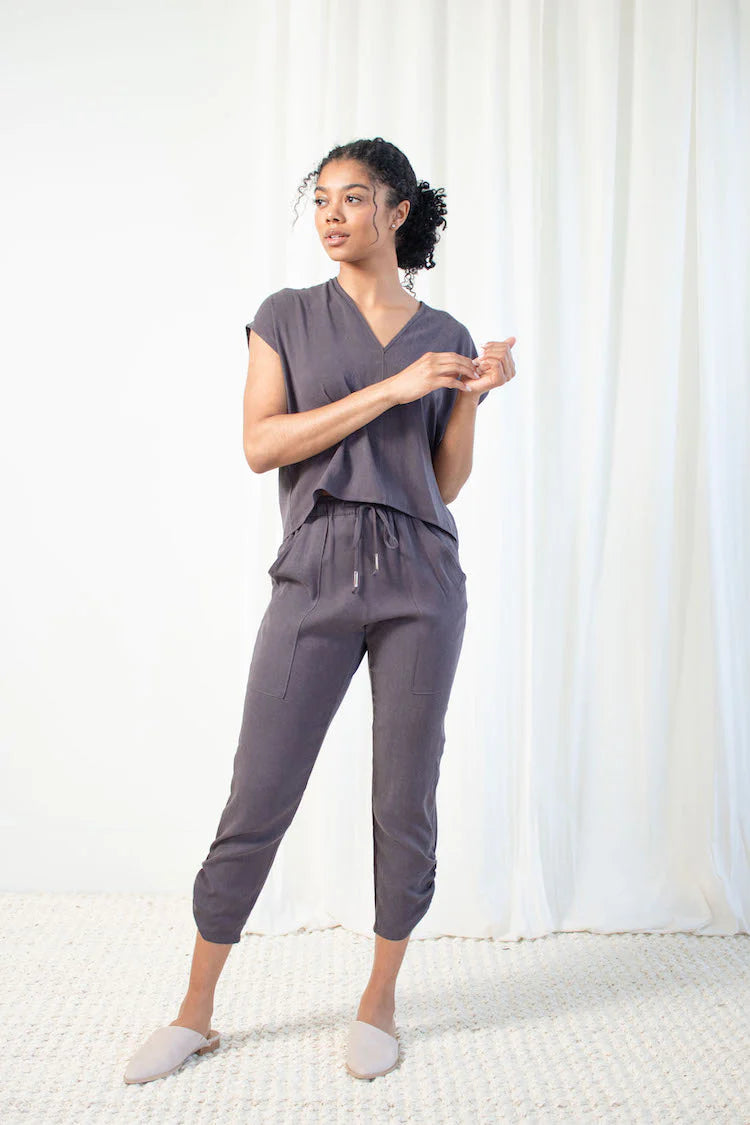 Natalie Busby Slouch Pants in Iron