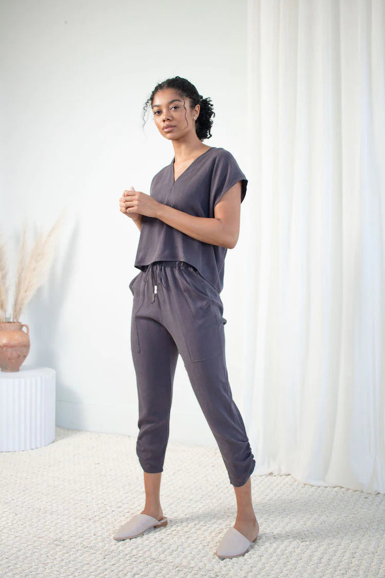 Natalie Busby Slouch Pants in Iron
