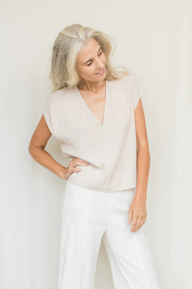 Natalie Busby Box Top in Oyster