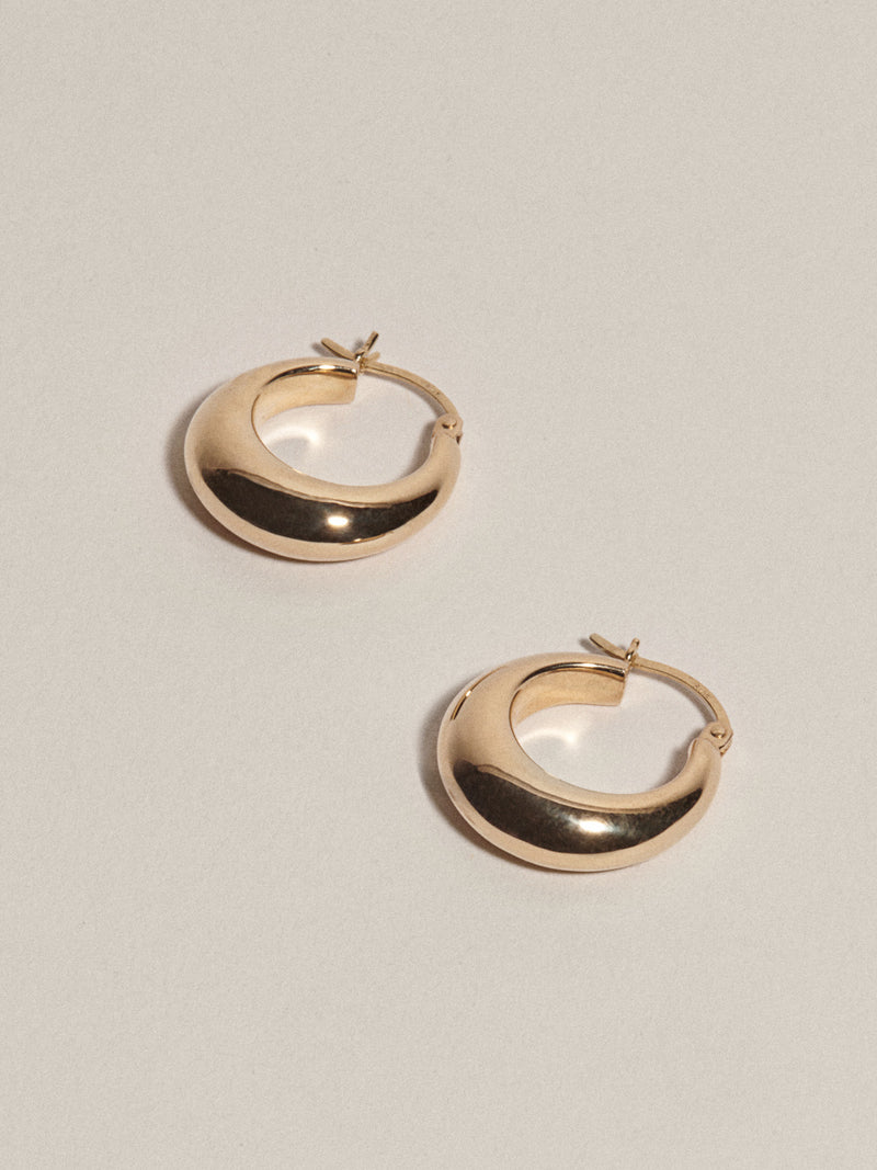 J. Hannah Arc Hoops II in 14k Yellow Gold