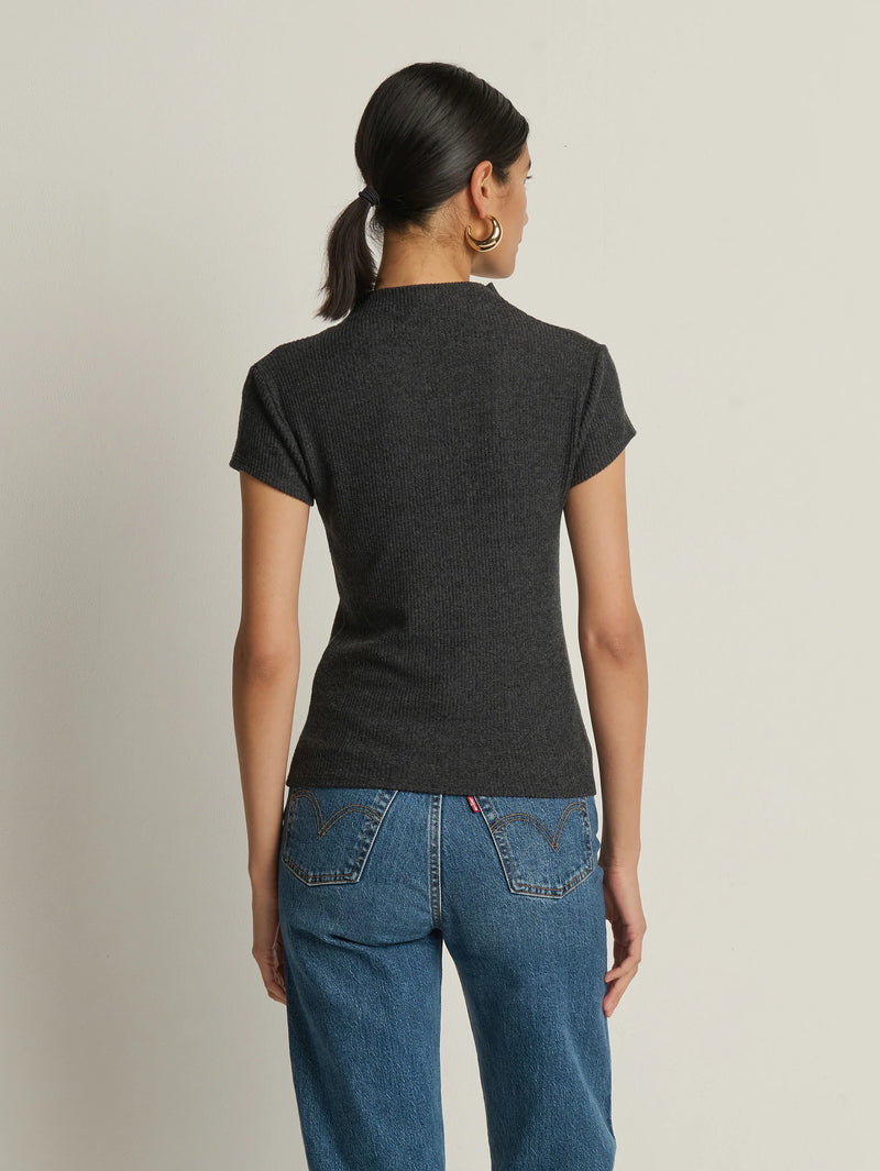 Nation Katie Draped Top in Heather Charcoal