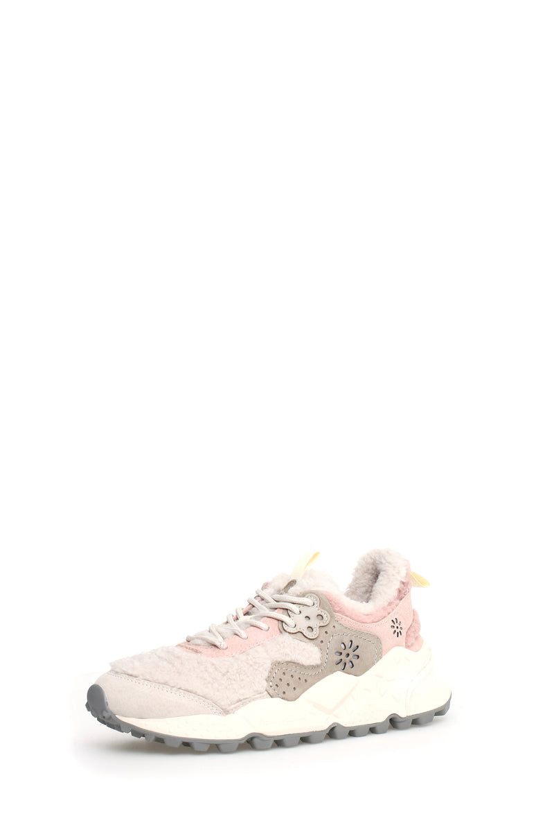Flower Mountain Kotetsu Womens Suede Sneakers | Teddy Shoe in Cream Pink
