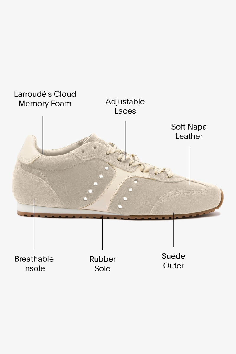 Larroude Stella Sneaker Trainer in Mushroom