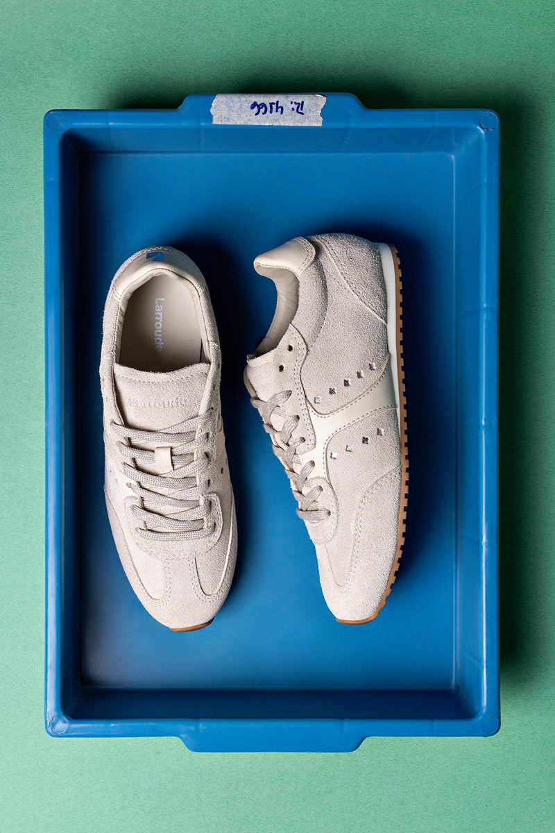 Larroude Stella Sneaker Trainer in Mushroom