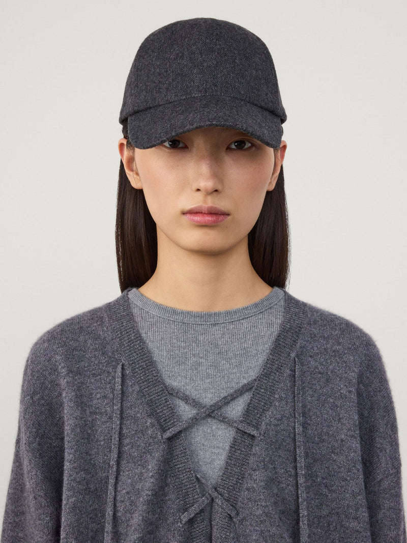 Lisa Yang Base Cap - Graphite Melange Cashmere