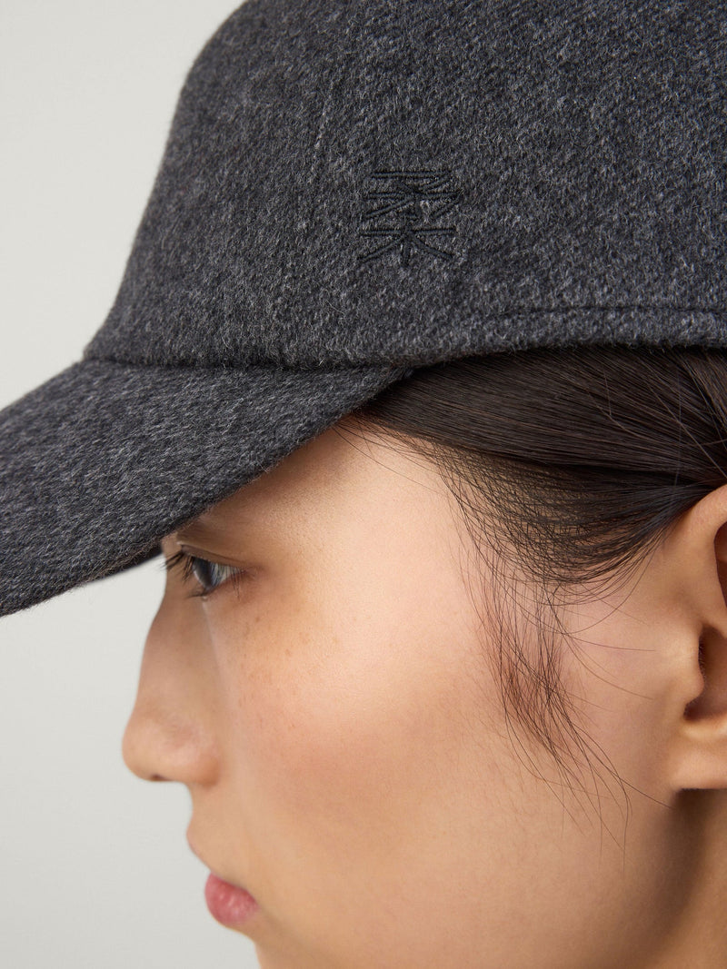 Lisa Yang Base Cap - Graphite Melange Cashmere