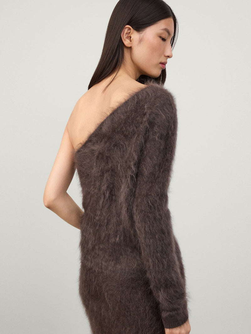 Lisa Yang Dae One Shoulder Cashmere Top in Brushed Wood
