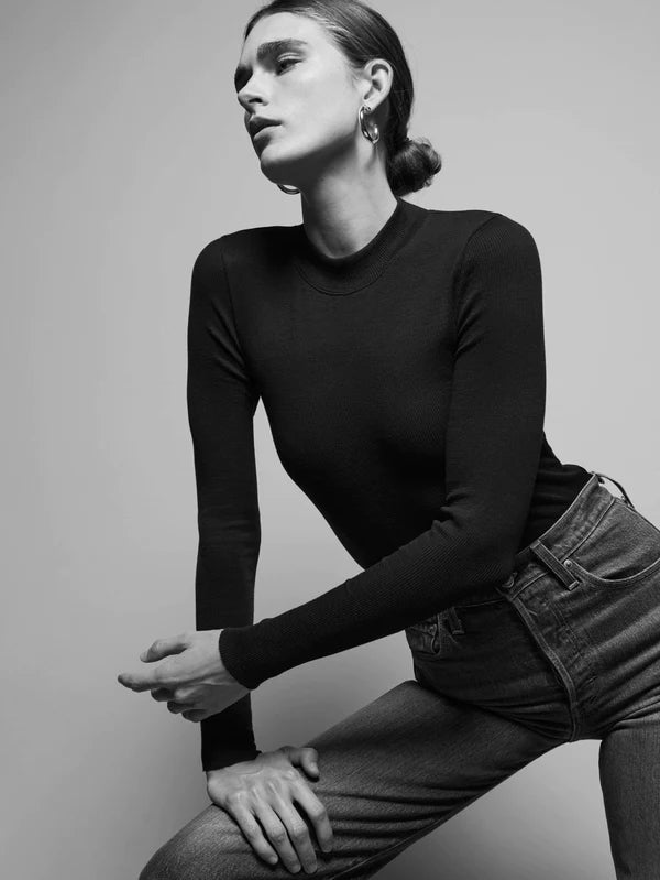 Nation LTD Gina Long Sleeve | Black + White