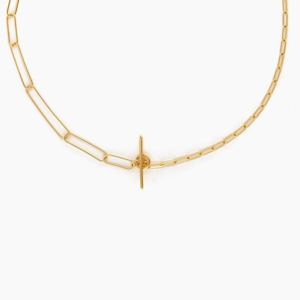 Otiumberg Two Chain Paperclip Necklace in Gold Vermeil