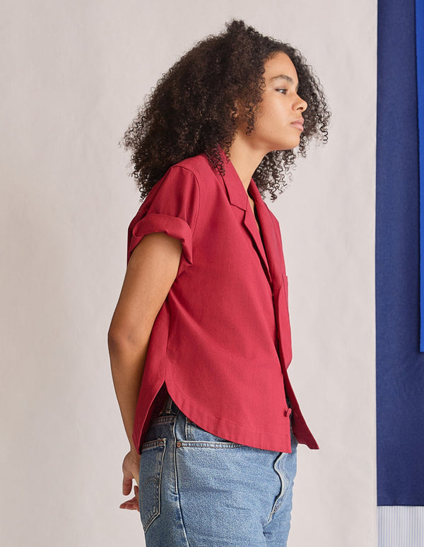 Naomi Nomi Studio Shirt in Washed Red Cotton