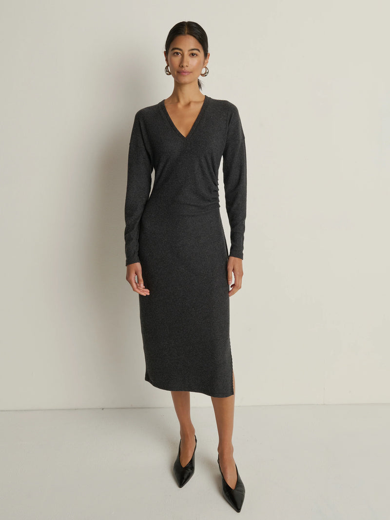 Nation Sandrine Midi Dress in Heather Charcoal