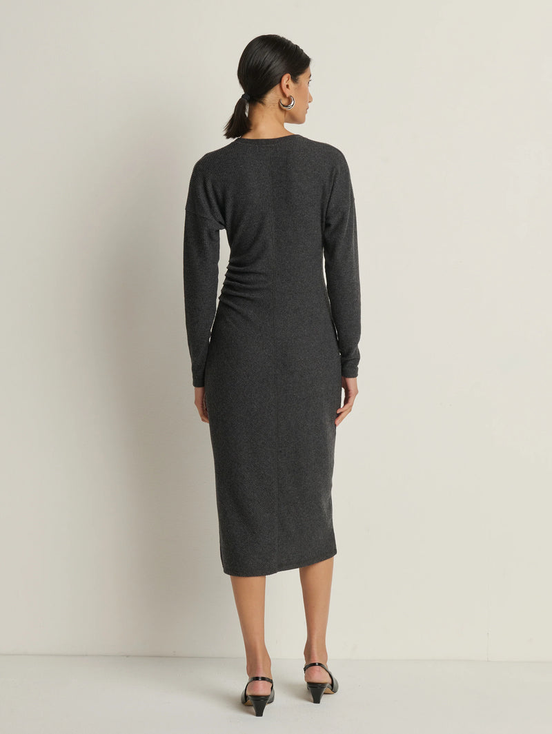 Nation Sandrine Midi Dress in Heather Charcoal