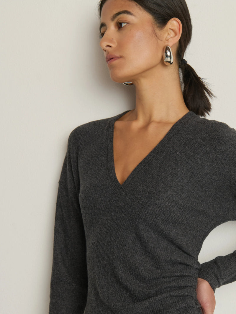 Nation Sandrine Midi Dress in Heather Charcoal