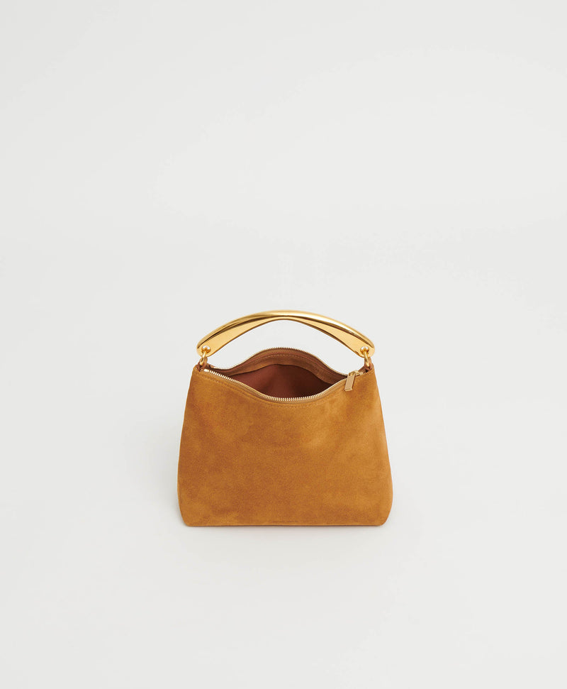 Mansur Gavriel Metal Handle Hera Caramel Suede