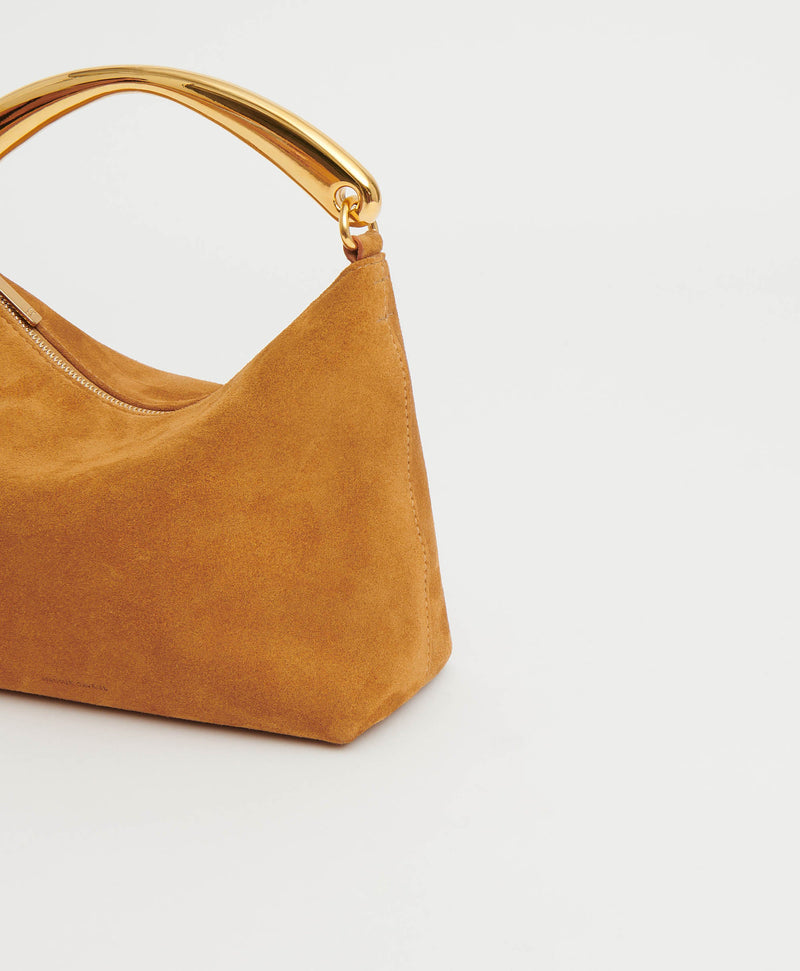 Mansur Gavriel Metal Handle Hera Caramel Suede