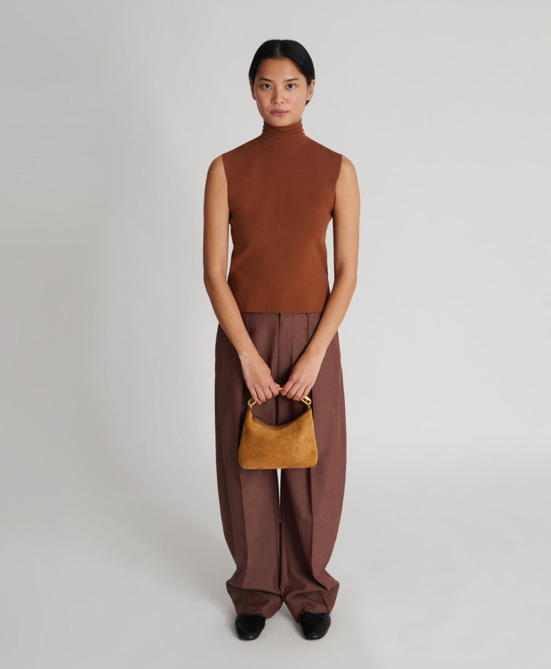 Mansur Gavriel Metal Handle Hera Caramel Suede